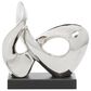Maple and Jade 12" Abstract Infinity-Shaped Sculpture in Silver and Black, , large