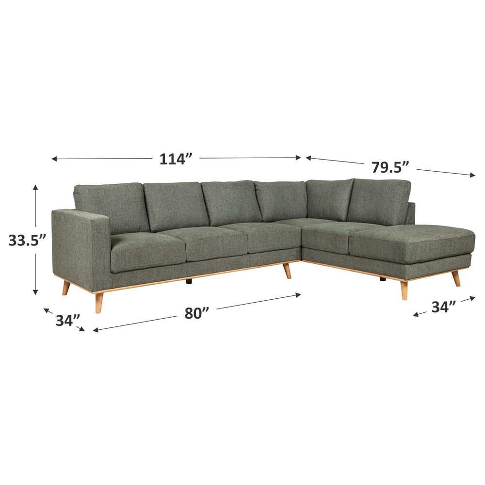 Porter Designs Ablina 2-Piece Sectional with Right-Facing Chaise in Eucalyptus, , large
