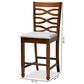 Baxton Studio Lanier Counter Height Pub Chair with Grey Cushion in Walnut (Set of 2), , large