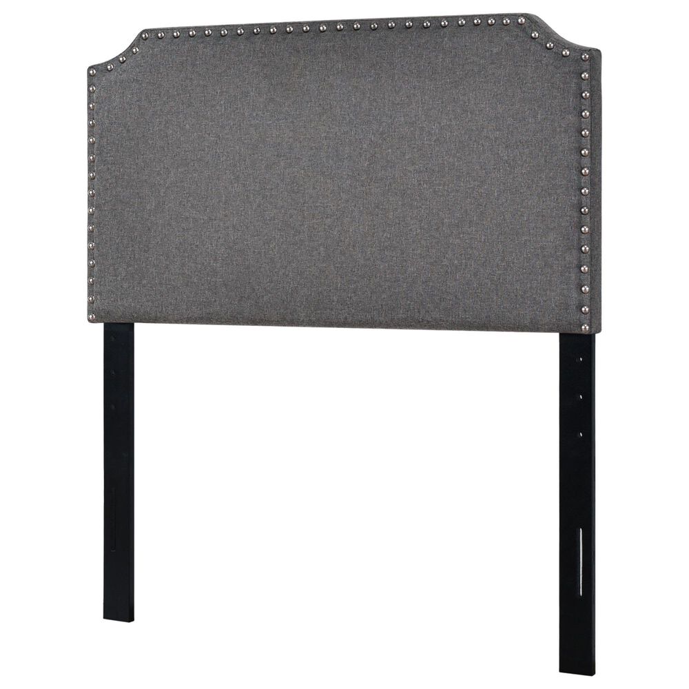 Accentric Approach Twin Clip Corner Upholstered Headboard in Stone, , large