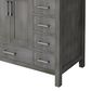 Lexora Home Jacques 36" Left Offset Single Bathroom Vanity in Distressed Grey with 2 cm White Cultured Marble Top and Rectangular Sink, , large