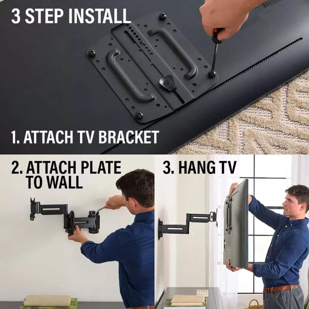Sanus Advanced Full-Motion 4D and Shift Wall Mount for 19" - 43" TVs in Black, , large