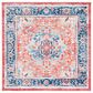 Safavieh Riviera 6"7" Square Navy and Red Area Rug, , large
