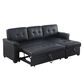 Lilola Home Lucca 84" Stationary Sleeper Sofa with Storage Chaise in Black, , large