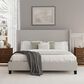 The Monday Company Holborn King Beige Upholstered Platform Wingback Bed in Black, , large