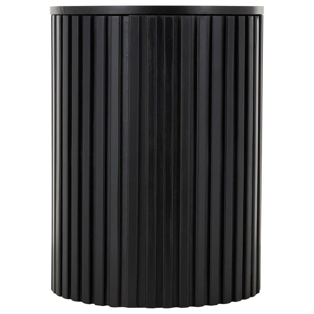 Maple and Jade Ribbed Storage End Table with Slatted Base in Black, , large