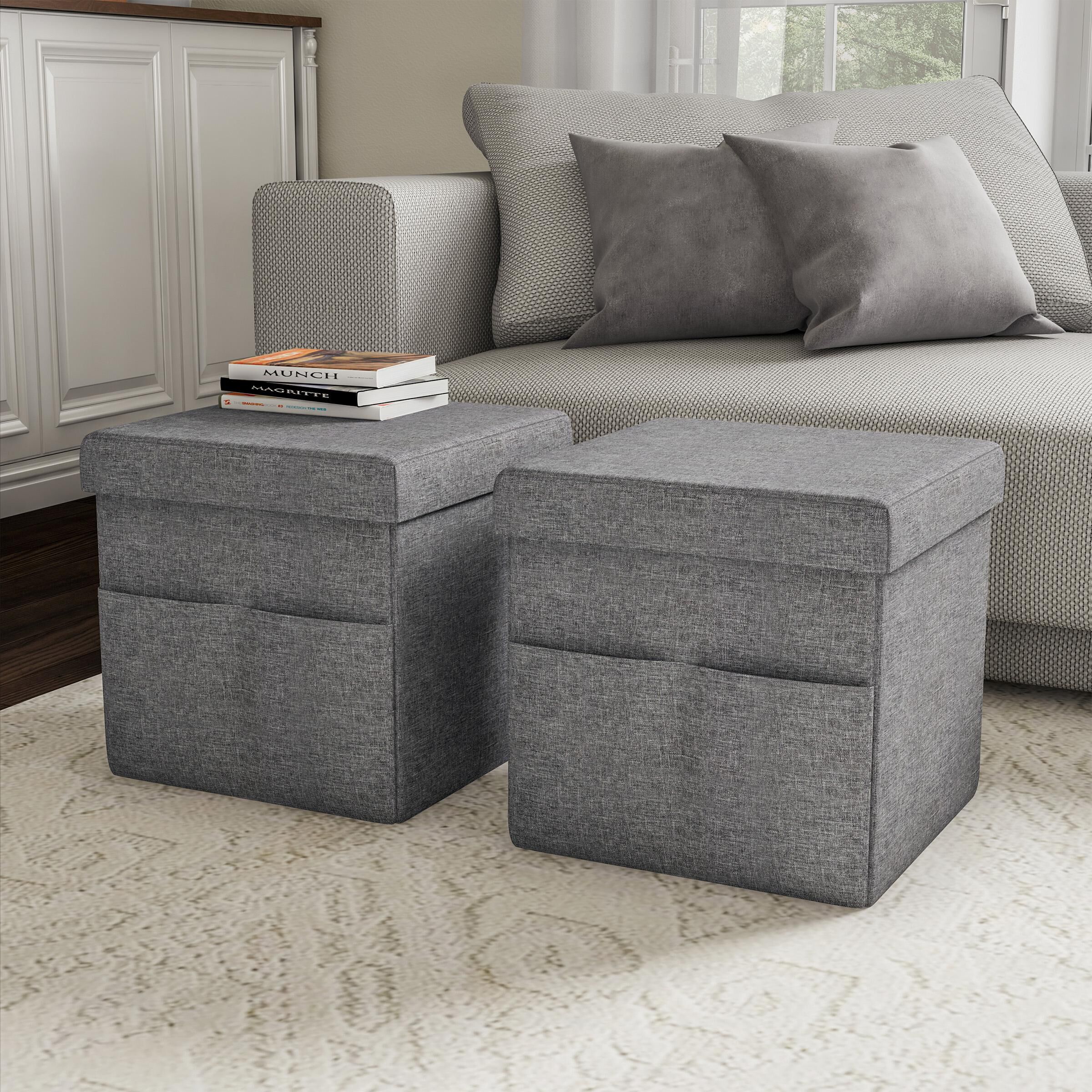 Foldable grey clearance ottoman