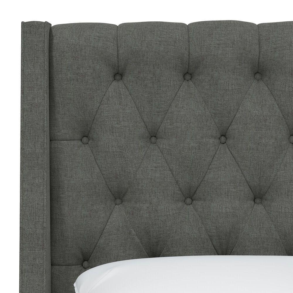 Skyline Furniture Queen Wingback Bed in Zuma Charcoal, , large