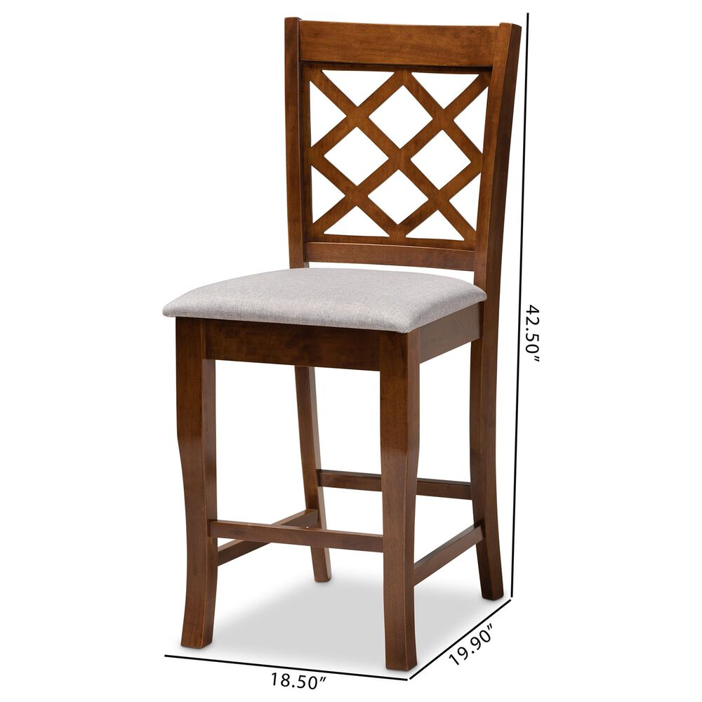 Baxton Studio Aria Counter Height Chair in Grey/Walnut &#40;Set of 2&#41;, , large