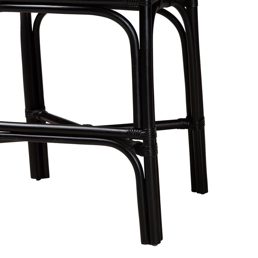 Baxton Studio Miranda Counter Stool in Black and Natural Brown, , large