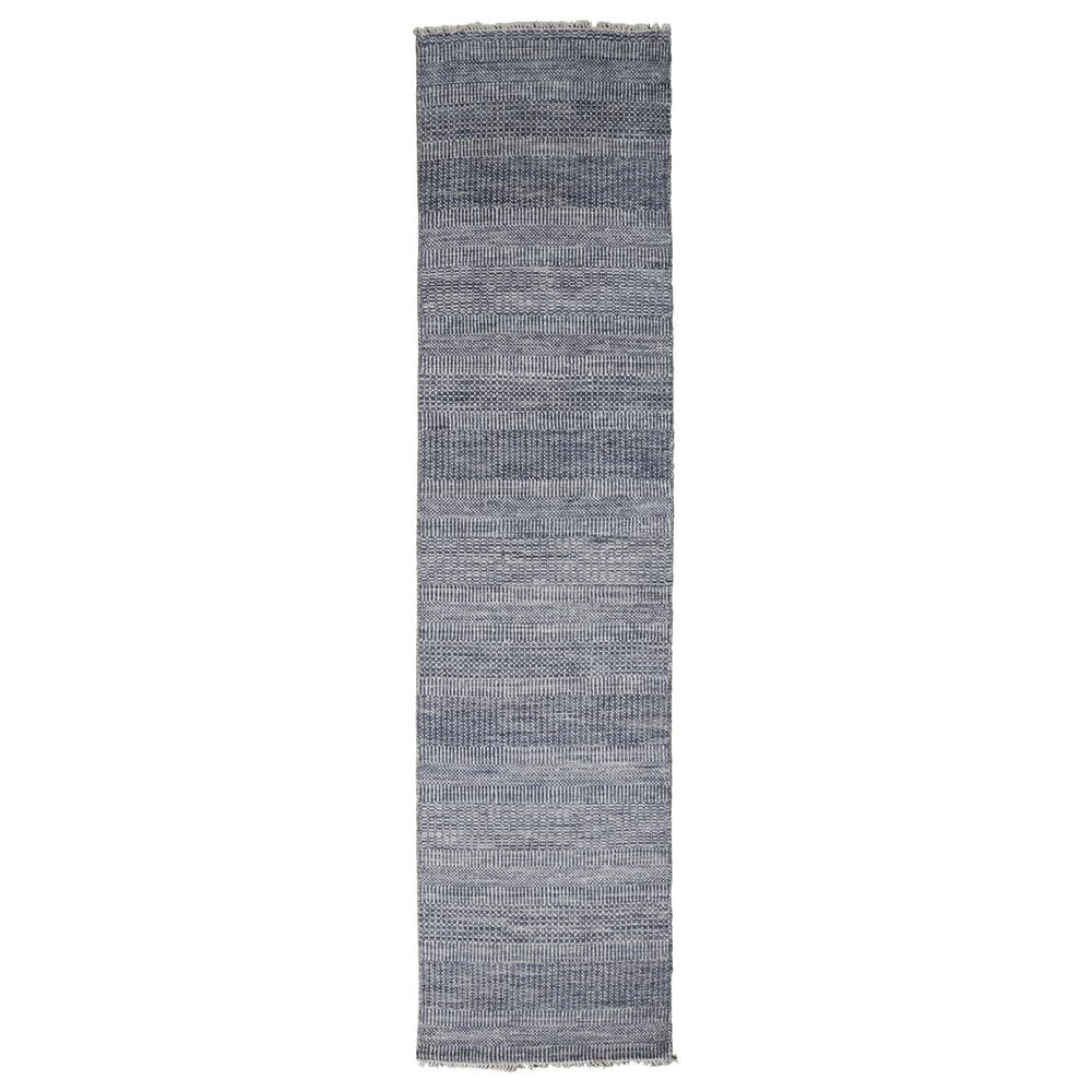 Feizy Rugs Janson I6062 2'6" x 12' Navy and Silver Runner, , large