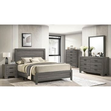 Everly Living Durham 5-Piece Full Panel Bedroom Set in Gray, , large