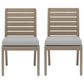 Homestyles Sustain Patio Dining Armless Chair with Gray Cushion in Stain Brown (Set of 2), , large