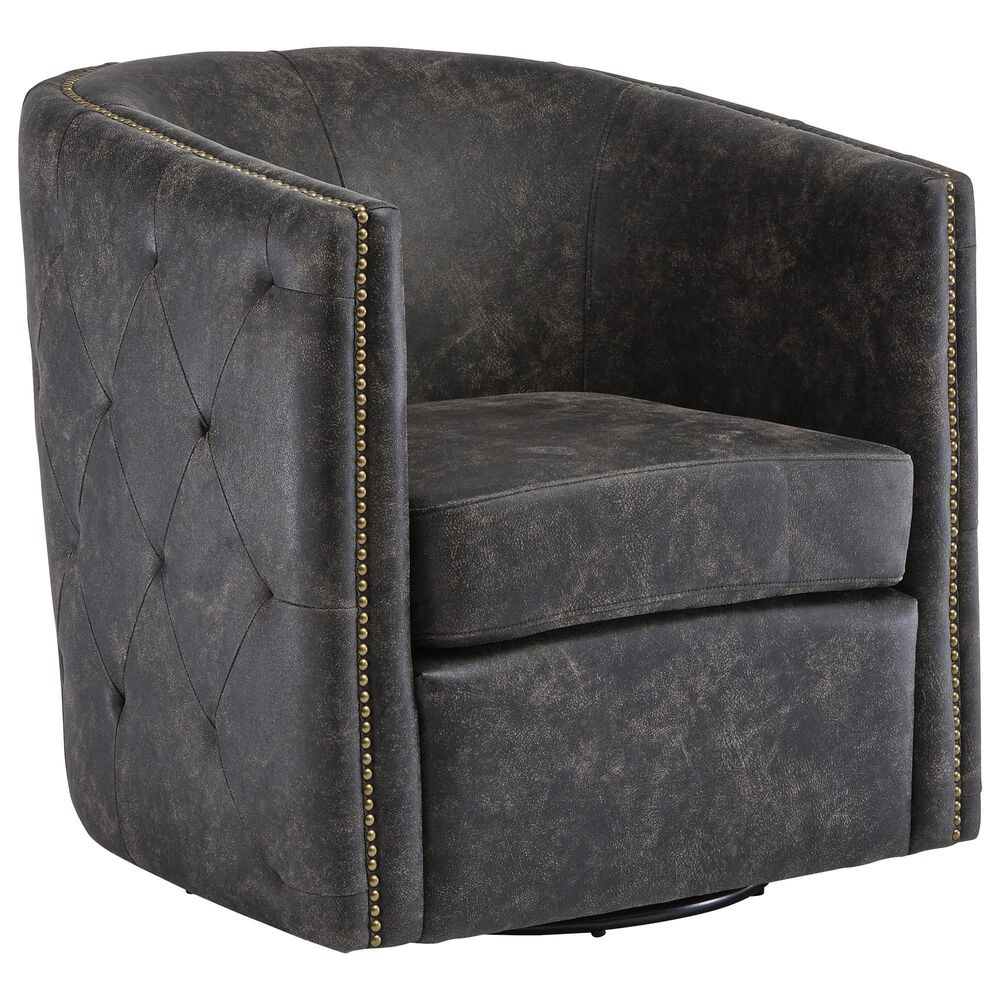 Ashley Brentlow Swivel Chair in Distressed Black, , large