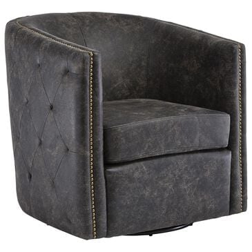 Ashley Brentlow Swivel Chair in Distressed Black, , large