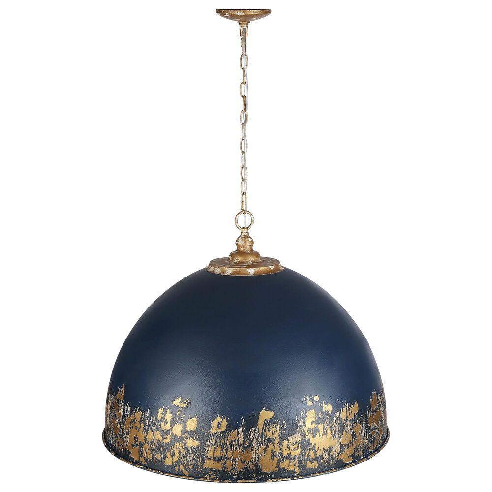 Golden Lighting Alison 8-Light Pendant with Antique Matte Navy Shade in Vintage Gold, , large