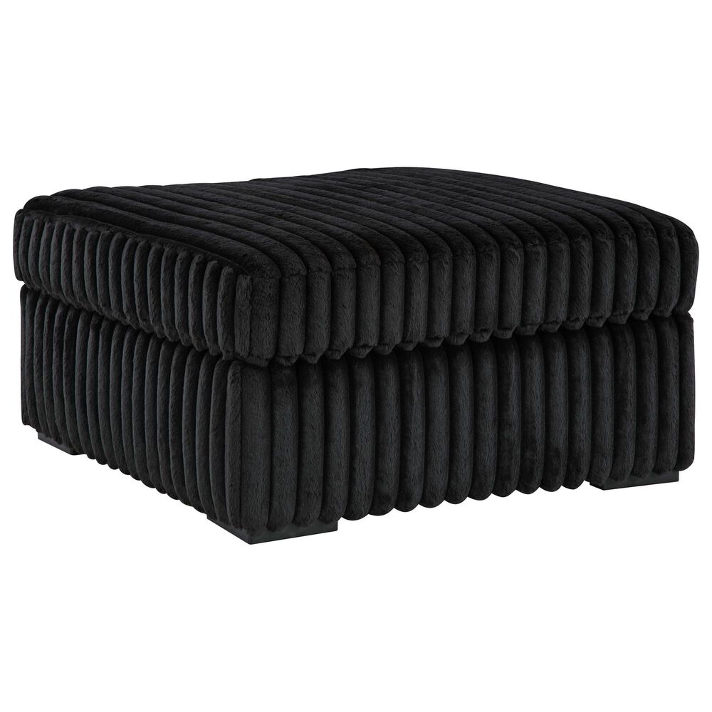 Ashley Midnight-Madness Oversized Accent Ottoman in Onyx, , large
