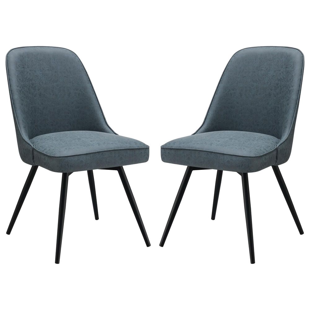 Valor Living Penton Side Chair with Navy Cushion in Black (Set of 2), , large