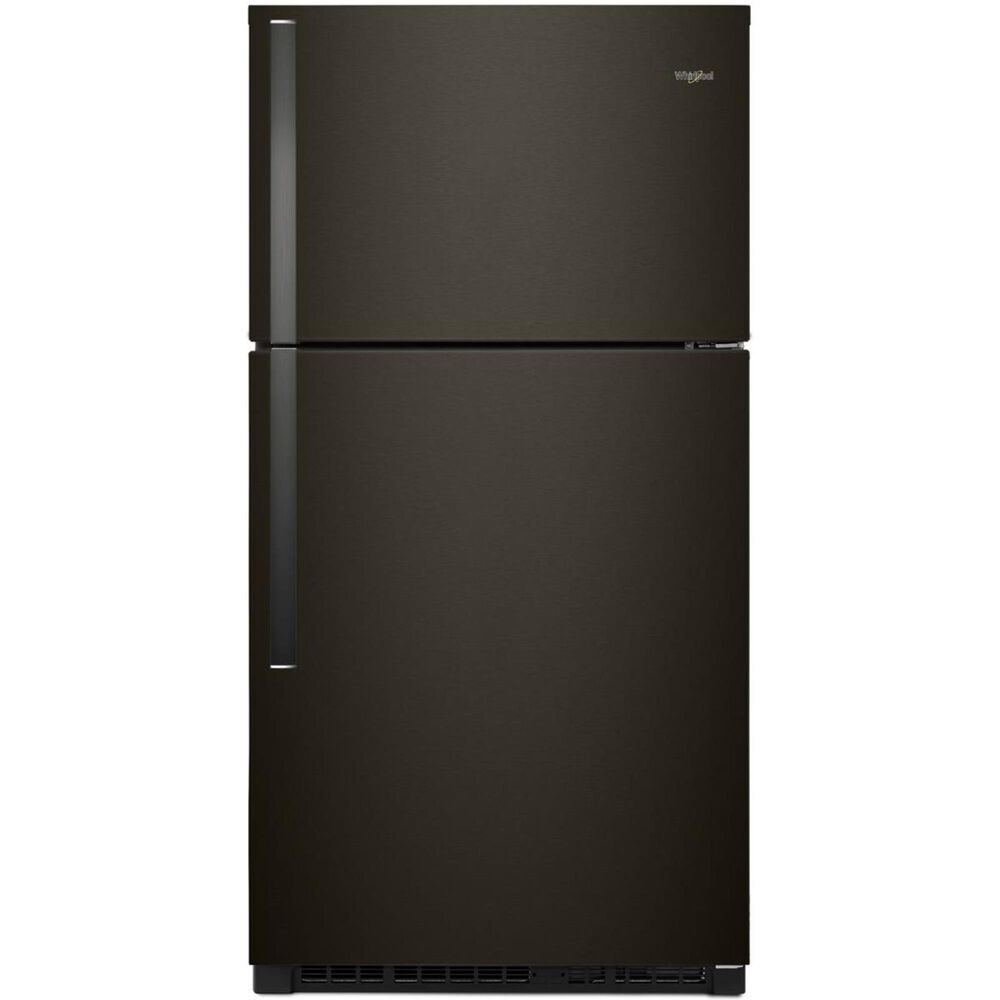 Whirlpool 21 Cu. Ft. 33" Wide Top Freezer Refrigerator in Black Stainless Steel, , large