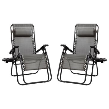Flash Furniture Adjustable Folding Chair in Gray (Set of 2), , large