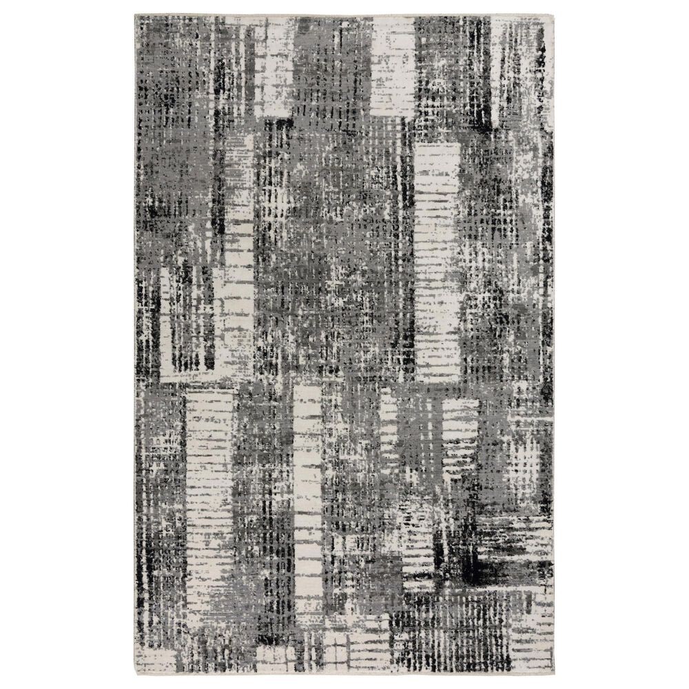 RIZZY Couture Gray and Black 4" x 6" Area Rug, , large