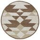 L&R Resources Sinuous Rustic Southwest Geometric 4" Round Brown, Tan and Cream Area Rug, , large