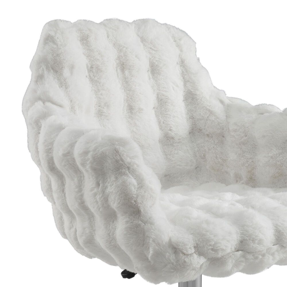 Linon Home Decor Fiona Office Chair with White Cloud Bubble Cushion in Silver, , large