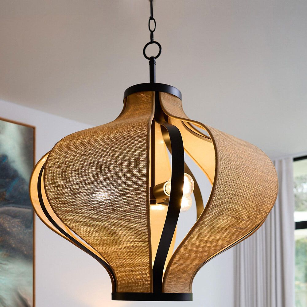 Quorum Monroe 3-Light Pendant in Matte Black, , large