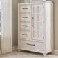 Ashley Shaybrock 5-Drawer Chest in Antiqued White and Brown, , large