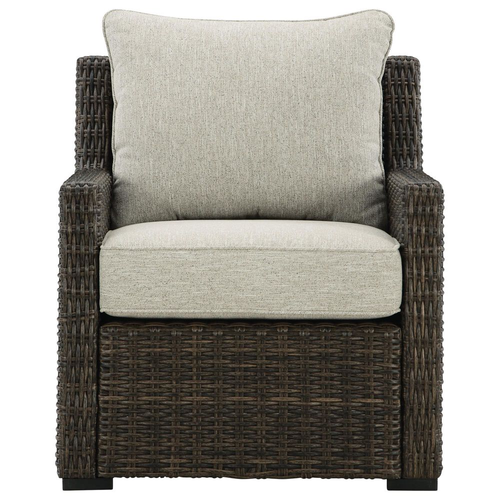 Ashley Brook Ranch 5-Piece Patio Conversation Set in Brown, , large