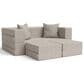 Jaxx Zipline 3-Piece Stationary Convertible Sleeper Loveseat in Grey Velvet, , large