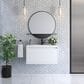 James Martin Mantova 35.4" Single Bathroom Vanity in Glossy White and Matte Black with 2 cm Glossy White Solid Surface Top and Rectangular Sink, , large