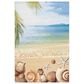 Safavieh Barbados Tropical Beach Seashell 3"3" x 5" Gold and Blue Indoor/Outdoor Area Rug, , large