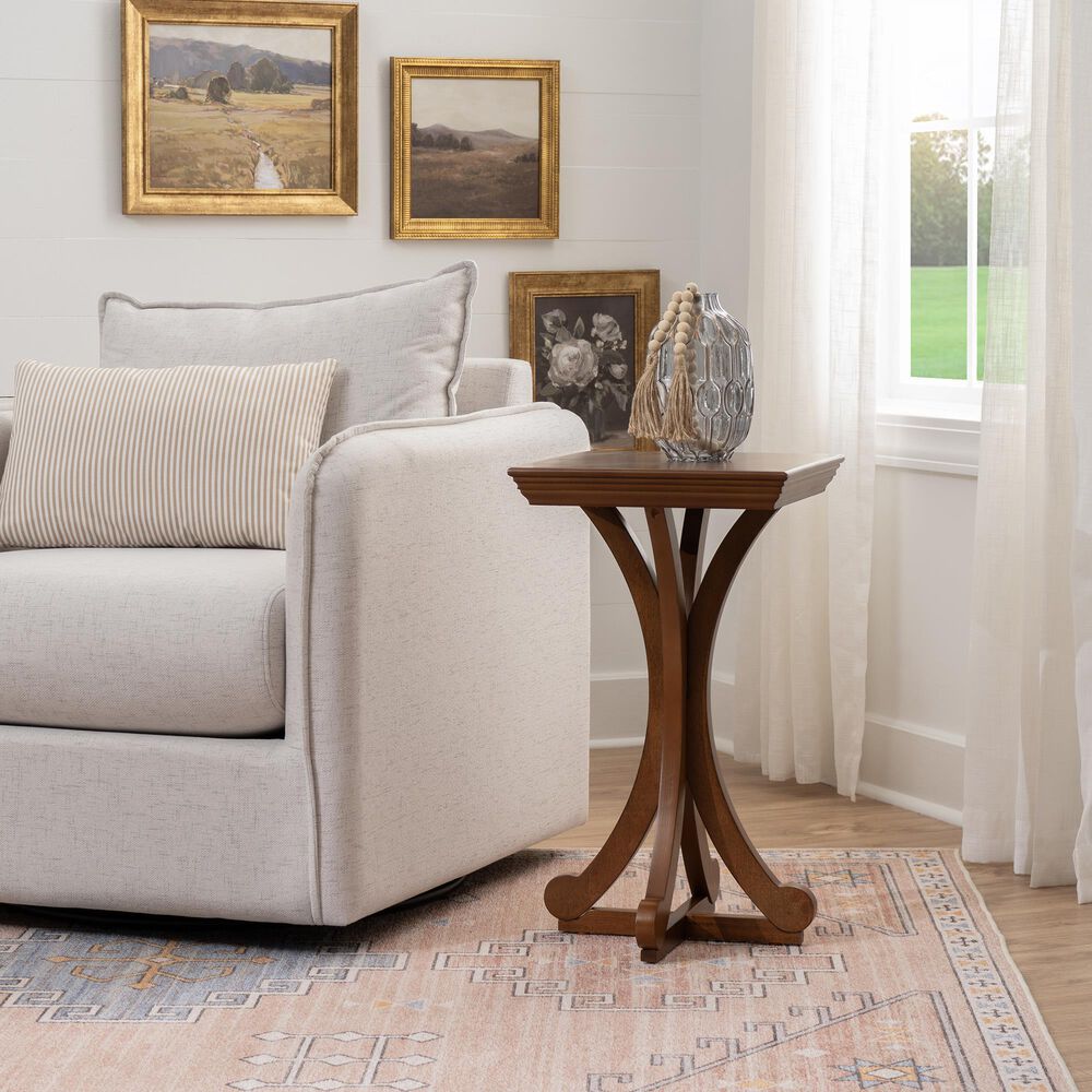 Linden Boulevard Dylan Sculptural Pedestal End Table in Hazelnut, , large