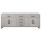 Lexora Home Laurel 84" Double Bathroom Vanity in White Oak with White Quartz Top and Rectangular Sinks, , large