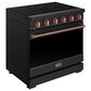 Thor Kitchen Gordon Ramsay 6 Cu. Ft. Professional Freestanding Electric Range with Rose Gold Handle Kit in Black, , large