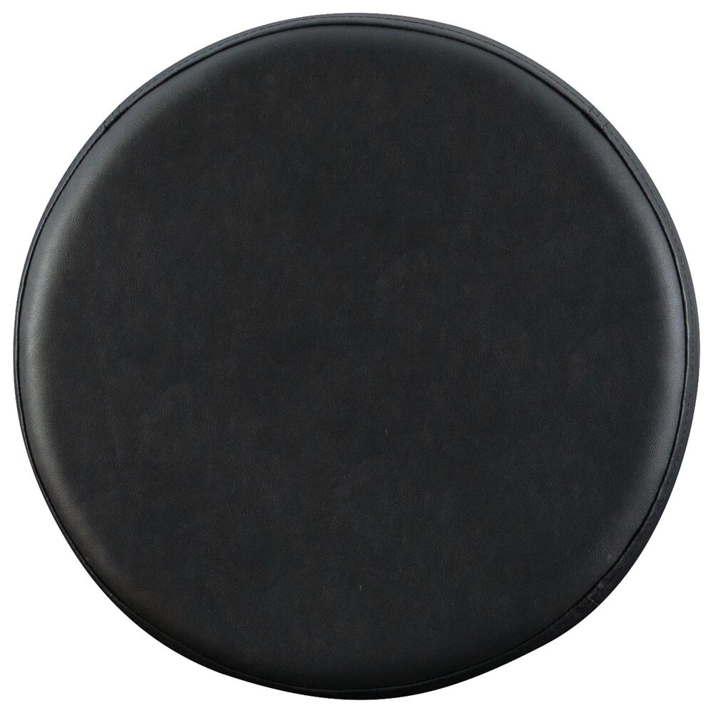 Linon Home Decor Maya Swivel Bar Stool with Black Cushion in Rich Brown, , large