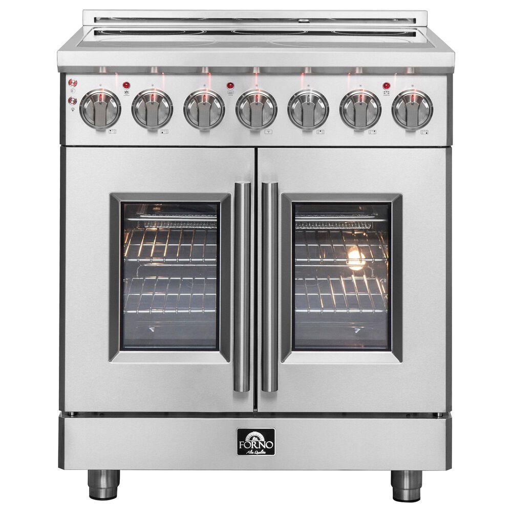Forno Massimo 30" Freestanding French Door Electric Range in Stainless Steel, , large