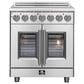 Forno Massimo 30" Freestanding French Door Electric Range in Stainless Steel, , large