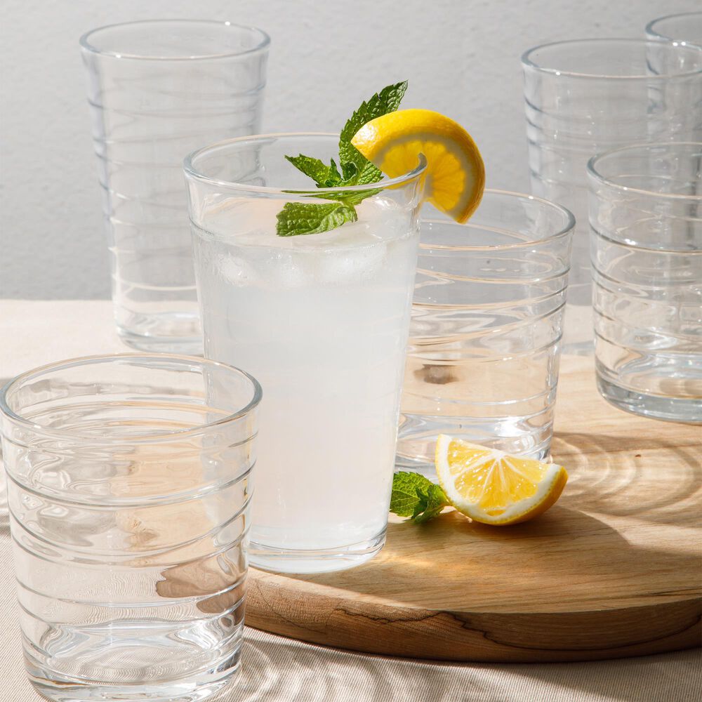 Gibson Home Great Fountains 16-Piece Glassware Set with Swirl Pattern in Clear, , large