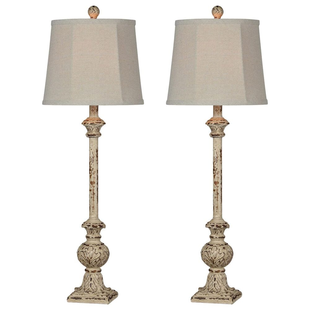 Southern Lighting Carson Buffet Lamp in Distressed Cream (Set of 2), , large
