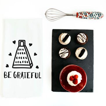 Wildwood Landing Be Grateful Tea Kitchen Towel in Bright White, , large