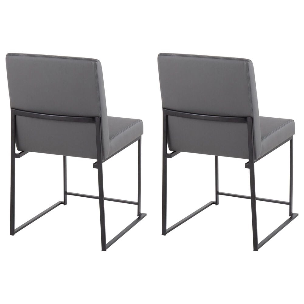 LumiSource Fuji Side Chair with Grey Cushion in Black (Set of 2), , large