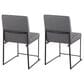 LumiSource Fuji Side Chair with Grey Cushion in Black (Set of 2), , large