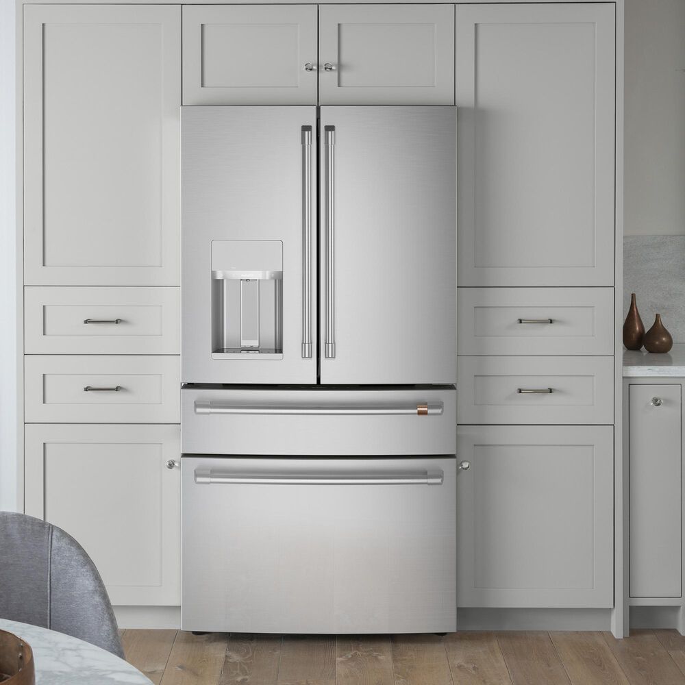 Cafe 27.8 Cu. Ft. Capacity 4-Door Smart French Door Refrigerator in Stainless Steel, , large