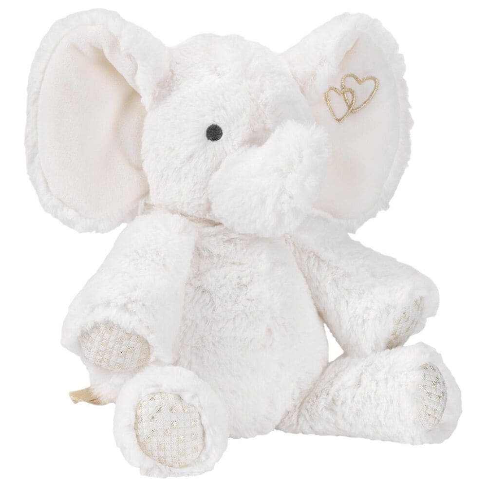 Lambs and Ivy Plush Elephant Marshmallow in White and Gold, , large