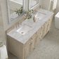 James Martin Vanities Lorelai 72" Double Bathroom Vanity in Whitewashed Oak with 3 cm Eternal Jasmine Pearl Silestone Top, Rectangular Sinks and FreePower Wireless Charger, , large