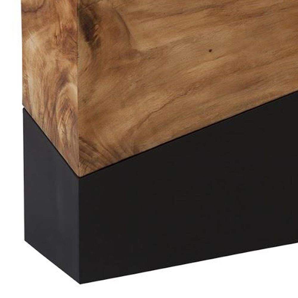 TimberHaus Geometry Console Table in Natural and Black, , large