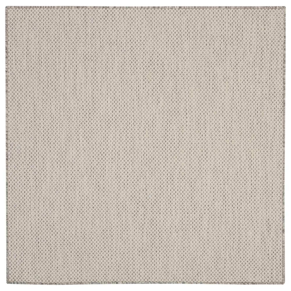 Nourison Courtyard Ivory and Silver 5&#39; Square Indoor/Outdoor Area Rug, , large