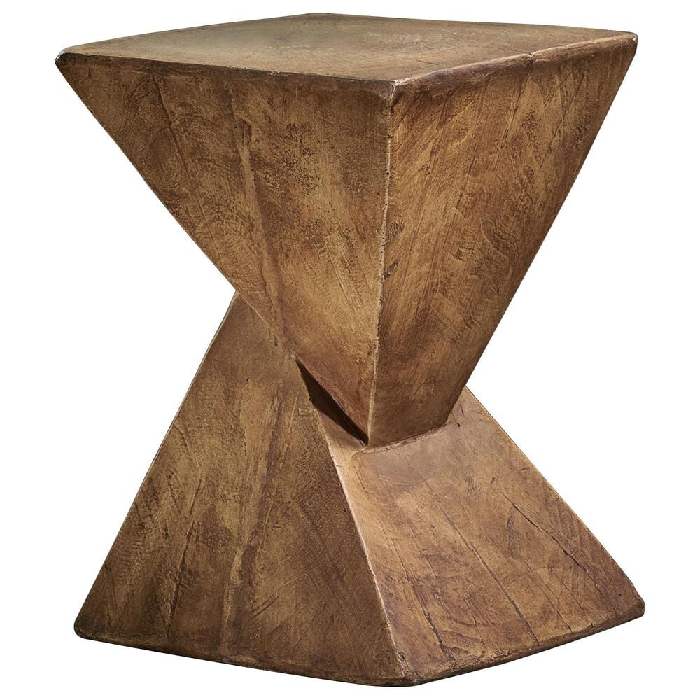 Hearth and Haven Tess Outdoor Twist-Shape Side Table in Natural, , large